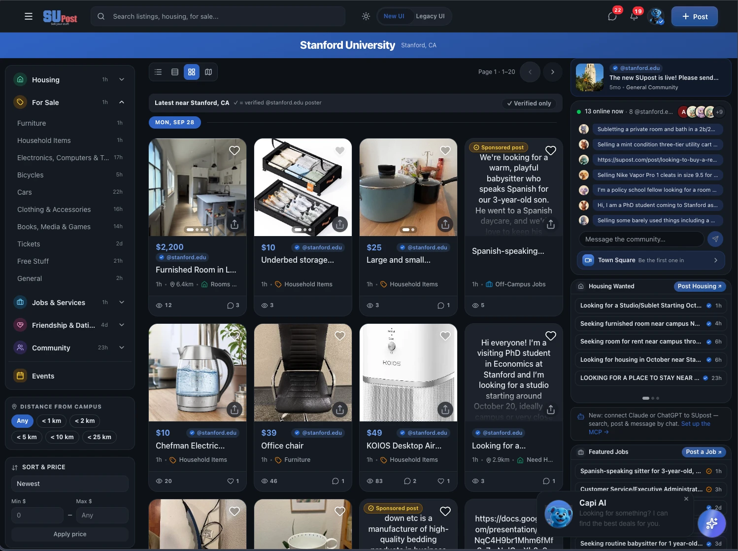 SUpost marketplace with the latest listings